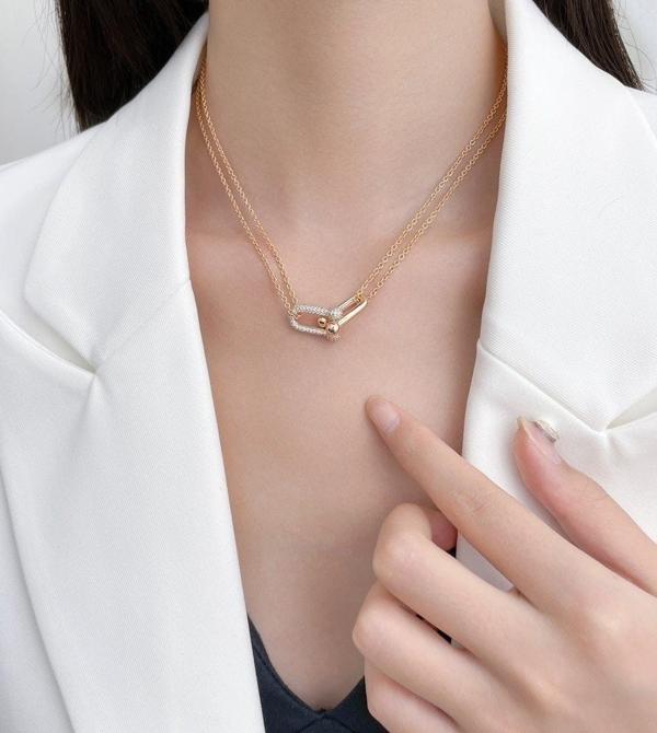 티** 하드웨어 더블링크 펜던트 목걸이수입최고급