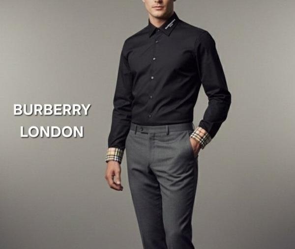 버** 브라운 라벨 모던 런던 가죽소매라인 셔츠