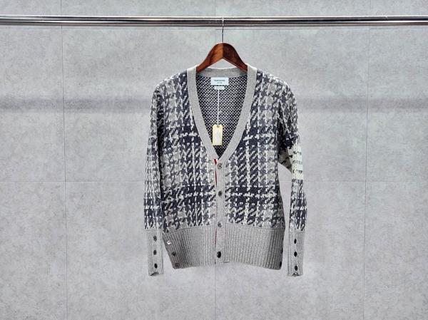 톰* 캐시미어 자카드 체크 펀믹스 가디건