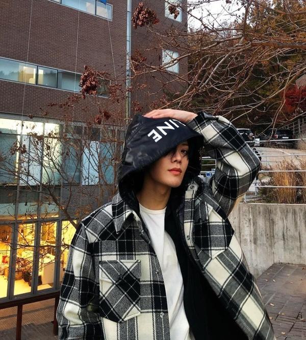 셀** 울 모직 체크 패딩 셔츠자켓