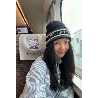 디* 로고 자가드 울캐시 비니수입풀