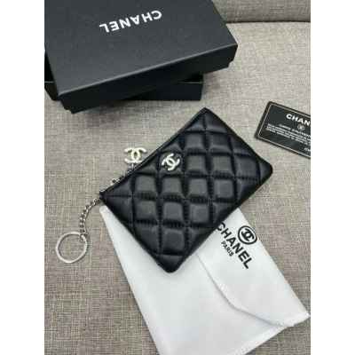 샤* 파우치 지갑 램스킨 블랙 은장