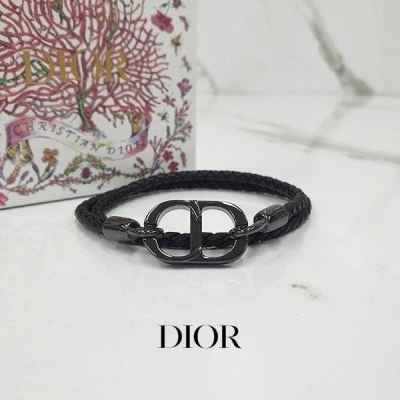 디* CD 아이콘 브레이드 가죽 더블 팔찌 875