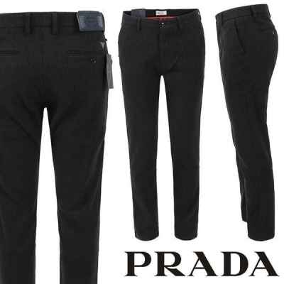 프** 삼각로고 스트라이프 모직 슬랙스 모직 원단